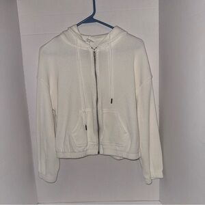 Hippie Rose White Zip-Up Cardigan